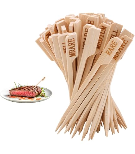 Bambus-Spickzettel Für Lebensmittel-Kennzeichnung – Glutenfrei, 6 Größen (9,9–24,1 Cm), Für Partys & Buffets