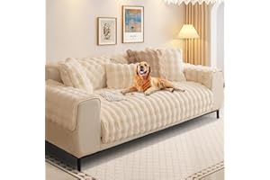 SHANNA Felpa Conejo Funda Sofa Chaise Long 1 2 3 4 Plazas Protector Cubre Sofa, Nueva Manta de Sofá Antideslizante Universal, Funda de Sofa Súper Suave para Sala de Estar (Blanco, 70 * 150 cm)