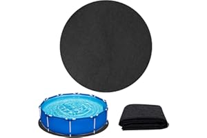 SUNSIOU Tapis de Sol pour Piscine et Bains à Remous Extérieurs, 2m Rond épaissie avec Film PVC Tapis de Sol Piscine, Tapis de Protection Sol et Bâtiment, Feutre Absorbant l'eau, Accessoires de Piscine de Spa