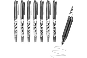 Amrocky 8pcs Erasable Pens Black Eraser Pen, 0.7mm Rub Out with Rubbers on the End, Pen Eraser, Gel that Out,Gel Ink for Kids Adults Writing Stationary School Supplies