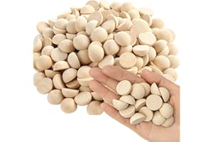 EULAPGOE 200 Piezas 15mm Medias Bolas de Madera Naturales, Mini Bolas Divididas para Manualidades, Proyectos de Bricolaje, Adornos y Suministros para Festivales
