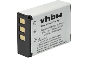 vhbw akumulator litowo-jonowy 1300 mAh (3,7 V) do kamery Camcorder Ordro HDV-D325, HDV-D370, Speed HD230Z, HD-230Z jak NP-85, CB170.