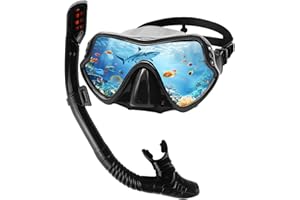 ZUMHIGH Adult Snorkel Set – Professional Diving Mask with 180° Wide View, Anti-Fog Lens & Easy-Breath Breathing Tube for Scuba and Snorkeling