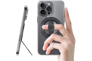 EWA MagOne 3rd Gen [Kompatibel mit MagSafe] Handy Griff ständer mit elastischem Fingerloop, drehbaren Innenring, abnehmbarem magnetischen Ringhalter, für iPhone 16, 15, 14, 13, 12 - Schwarz