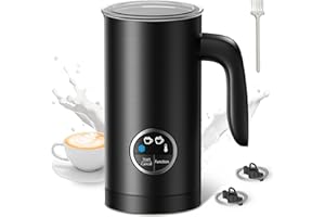 ‎PARIS RHÔNE PARIS RHÔNE Milchaufschäumer Elektrischer, 4-in-1 Mit Griff, 300 ml Induktion, Antihaftbeschichtung, Kabellos – Für Heißen & Kalten Milchschaum Sowie Warme Milch, Schwarz