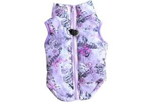 Amaone Hundejacke Französische Bulldogge Hundentuch Heimtiertuch Tier Wintervest HundeModetuch Tarnen Heimtiere Kleidung Hund Warme Jacken (1107DEBKB-Purple, S)