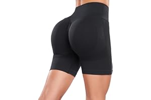 Ulknyss Sport Shorts Damen Push Up Booty Scrunch Sporthose Kurze Leggings Seamless Gym Shorts Hohe Taille Workout Fitness Radlerhose Damen