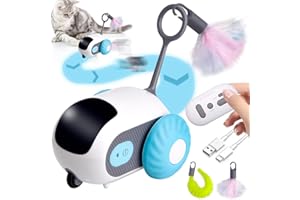 Vibbang Chat Interactif 2 Modes, Automatique pour Intérieur, Intelligent avec Rotation à 360 Degrés et Chargement USB