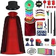 Mineup Magic Tricks Set for Kids, Cosplay Costume Dress Magic Kit, Magician Costume for Pretend Play, Included Magic Wand, Top Hat & Much More Magic Props, Ages 6 7 8 9 10 11 for Birthday Carnival