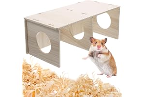 Gömställe för husdjur, hamstergömställe med fack, kreativt trä marsvin gömställe för att leka och gömma, hamsterleksaker för