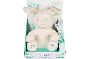 GUND Flora Coniglietto Peluche Interattivo, Canta e Parla in Italiano, Muove Le Orecchie, 30.5 cm, 10+ Mesi