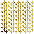 Bikri Kendra - 100 Star Golden Decorative Mirror Stickers for Wall, Wall Mirror Stickers, 3D Acrylic Stickers Wall Stickers for Hall Room, Bed Room, Kitchen Living Room Kids Room., Self-Adhesive