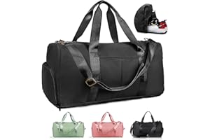 KYYLZ Sporttasche Reisetasche Weekender für Damen und Herren Gym Bag 32L Schwimmtasche Mädchen mit Schuhfach Trocken-Nass-Trennung Handgepäck Tasche Leicht Reisen,Yoga,Sport,Fitness Schwarz