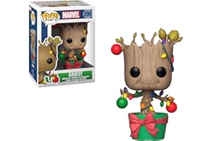 Funko Pop! Bobble: Marvel: Holiday Groot with Lights and Ornaments - Marvel Comics- Figurine en Vinyle à Collectionner - Idée de Cadeau - Produits Officiels - Comic Books Fans