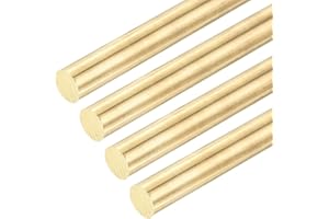 DMiotech 4 Pcs 10mm x 100mm Tiges en Laiton, Tige Ronde en Laiton Massif pour Bricolage, Tiges de Soudage, Barre de Tour, Stock pour Poinçons à Dérive, Modèle d'Arbre, Avion, Voiture