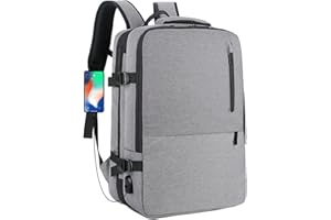 BKAZV Bagage Cabine 45x36x20 Easyjet Sac a Dos de Voyage Imperméable Sac Ordinateur Cabine Avion 17.3" Sac Cabine Sac à Dos Bagage à Main Port de Charge USB pour Femme Homme pour Loisir, Affaire