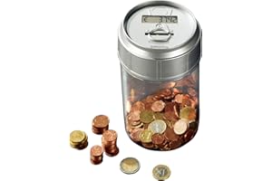 Pearl Caja de Efectivo - Caja de Dinero con Mostrador: Caja de Dinero con Contador de Monedas electrónico (Hucha con Mostrador, Caja de Dinero los Cuenta, Digital Dispensador de Monedas)