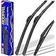 Rooppa 3 wipers Replacement for 2006-2011 Chevy chevrolet HHR, Windshield Wiper Blades Original Equipment Replacement - 18"/18"/11" (Set of 3) U/J HOOK