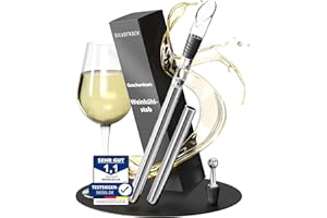 SilverRack Bacchetta refrigerante per vino con beccuccio [incl. 2 diverse lunghezze] – Bacchetta refrigerante per bottiglie di vino in acciaio inox – Wine Chiller Stick – Set da regalo – Bacchetta da