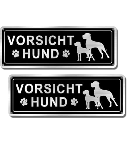M METERXITY 2x Warnschild 'Wachhund Im Dienst' - 35x25 Cm, Aluminium, Wasserfest, Reflektierend
