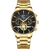 NIBOSI Hollow Dial Stainless Steel Strap Men Watch Luminous Chronograph Wrist Watches for Men