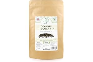 HIIP TEA Oolong Tie Guan Yin Premium Loose Leaf Tea - Iron Goddess of Mercy Oolong from Fuijan, China (100g, Tie Guan Yin)