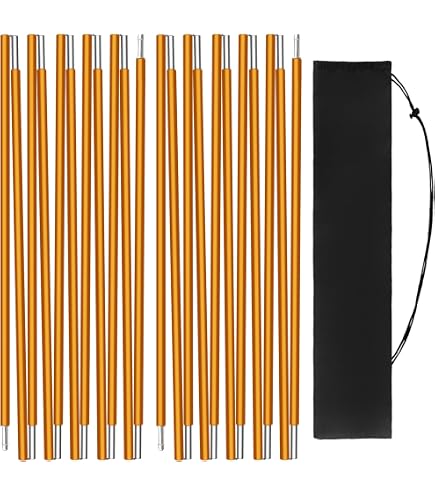 Fiberglas Zeltstange, 4.9M Fiberglas Camping Zeltstange Stangen Outdoor Stützstangen Markisenrahmen Kit Sport & Freizeit