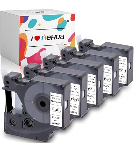 5x Office Schriftbänder Für Dymo 45013 Schwarz Auf Weiß