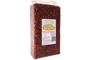 Crespiriso - Riso Rosso Integrale Ermes 1kg Sottovuoto - Riso Italiano Naturale, Ricco di Fibre, Senza Conservanti, Ideale per Insalate, Risotti e Piatti Sani