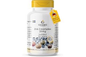 Zink 3er Komplex 25mg – 250 tabletter – 25mg per tablett – HÖGDOSERAD – Tysk apotekskvalitet – vegan
