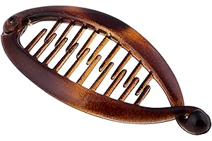 Righe e Pois - fermaglio per capelli a spina di pesce marrone tartarugato - FERMAGLIO FRANCESE A PESCE CM 09 DEMI