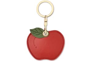 AXFEE 360 Protective Case for AirTag, Maple Apple Leather Keyring Case, Holder for AirTags, Decorations for Key, Bag, Pet