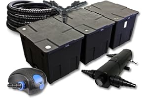 SunSun Kit de filtration de bassin pour 90000l avec 36W Stérilisateur et 100W éco Pompe 25m Tuyau