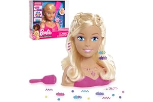 Grandi Giochi Barbie, Tête à Coiffer pièces incluses, Friseurkopf Basic, 20 Teile, Spielzeug für Kinder ab 3 Jahren, BAR28, Mehrfarbig