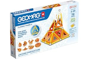 Geomag - Classic Panels 78 pezzi - Costruzioni Magnetiche per Bambini - Linea Green - 100% Plastica riciclata