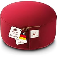 Navango® Meditationskissen I Rundes Yogakissen handgefertigt in Deutschland I Sitzhöhe 15cm I Verdeckter Reißverschluss I 100
