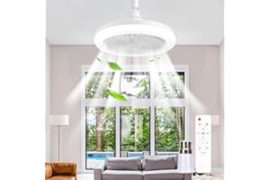 BomKra Ceiling Fans with Lights and Remote LED Ceiling Fan Light E27 Socket with B22 Adapter 30W Timer 3000-6500K 3 Color 3 S