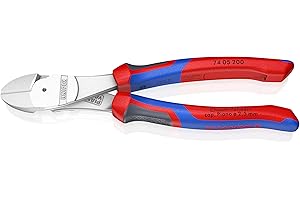 Knipex Tronchese Laterale per Meccanica Tipo Forte Cromata, Rivestiti in Materiale Bicomponente 200 Mm 74 05 200