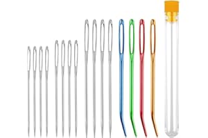 iCovalescent 16 Pezzi Set Di Ago Da Lana, Set Di Aghi a Grande Occhio, Aghi da Ricamo, Aghi da Lana, per Tappezzeria, Lana, Cucito, Maglia, Macramè, Lavori di Cucito, Progetti All'uncinetto