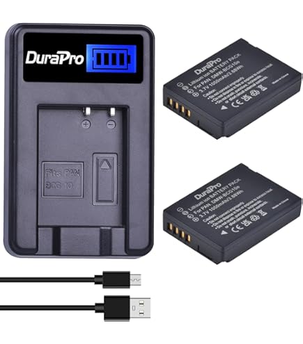 Bg-akku24 Caricabatteria e cavo di carica/dati USB per Panasonic Lumix DMC- XS1, Panasonic Lumix DMC-FS45, Panasonic Lumix DMC-FS50, Panasonic Lumix DMC -SZ9, Panasonic Lumix DMC-SZ10