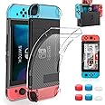 HEYSTOP Custodia Compatibile con Switch, Cover Protettiva Trasparente e Switch Pellicola Protettiva Utilizzabile nel Dock con