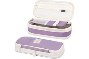 Mamowla Matite Astuccio Grande Capacità, Astuccio Portapenne per Scuola Ufficio Bambina Ragazzi Studenti, Regali di Compleanno(Viola)