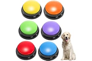 YOUEON 6 Pack Voice Recording Button, 6 Colors Dog Buttons for Communication Pet Training Buzzer, 30 Seconds Record & Playback, Funny Record Buttons for Pet, Classroom, Office, Home