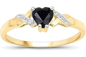 THE DIAMOND AND WEDDING RING BARGAIN CENTRE The Sapphire Ring Collection: 9ct Gold Heart Shaped Sapphire & Diamond Set Shoulders Engagement Ring, Mother's Day, Anniversary,Ring Size I,J,K,L,M,N,O,P,Q,R,S,T