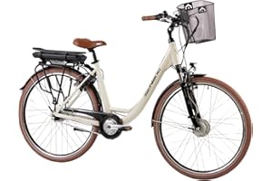 ‎F.LLI SCHIANO F.lli Schiano E-Moon, E Bike Trekking 28 Zoll, 36V 13Ah Abnehmbarer Akku, Motor 250W 40Nm, Trekking EBike für Herren/Damen, Antikweiß