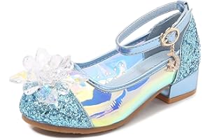 New front Bambine e Ragazze Scarpe col Tacco Principessa Elsa Scarpe da Principessa Scarpe per Costumi e Travestimenti Natale Carnevale martedì Grasso Regali Compleanno Antiscivolo