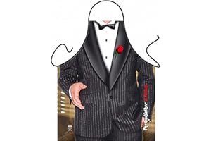 ITATI DELANTAL HOMBRE PARRILLA BARBACOA Delantal de Cocina Antimanchas para Hombre, Modelo El Padrino, Medidas 75 x 58 cm