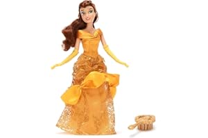 Disney Store Official Poupée Classique Belle, La Belle et la Bête, 29 cm/11", Poupée Princesse Disney entièrement articulée avec Robe Jaune et Mini Brosse à Cheveux, à partir de 3 Ans