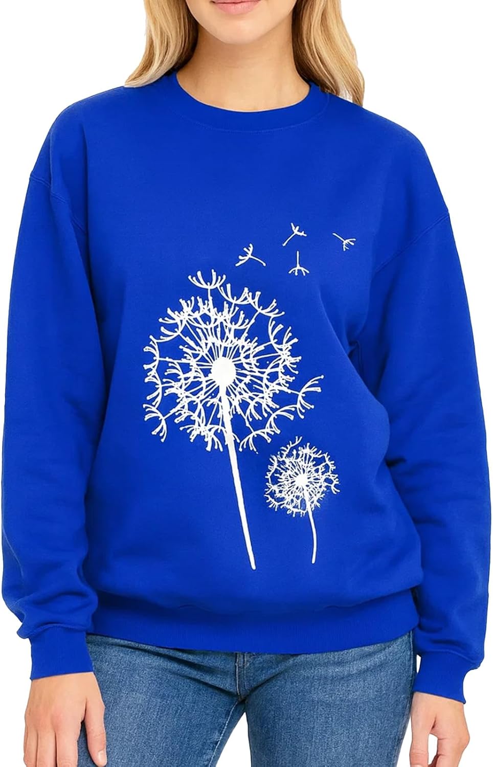 Sudadera para mujer, cuello redondo, manga larga, cómoda, holgada, informal, para primavera y otoño