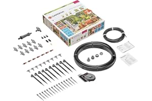 Gardena Kit d'arrosage goutte-à-goutte pour plantes en pots M automatic : système Micro-Drip pratique avec programmateur pour 7 pots et 3 jardinières (13002-20)